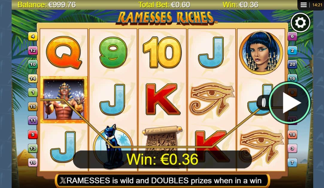 ramesses riches slot win